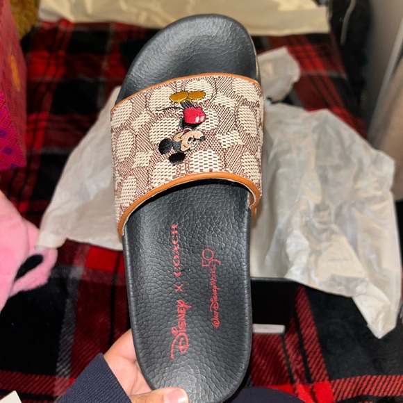 Disney X Coach Sport Slide In Signature Textile Jacquard With Mickey Mouse - Picture 3 of 8